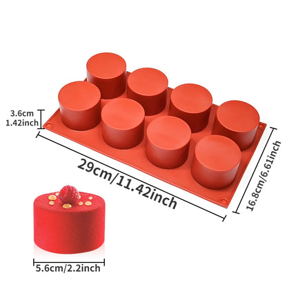 Cylinder Silicone Mold for Soap Jelly Pudding Resin Chocolate Cookie Mold hocolate Covered Sandwich Tool Candy Cake Baking Pa