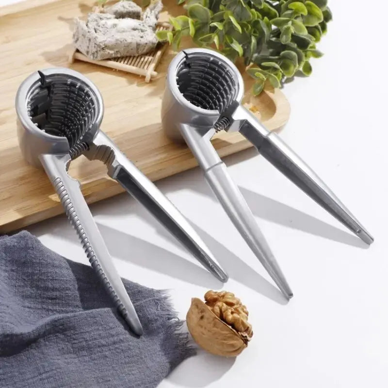Silvery Metal Walnut Clip Multi Functional Household Nutcracker Shelling Tool for Hazelnuts Chestnuts