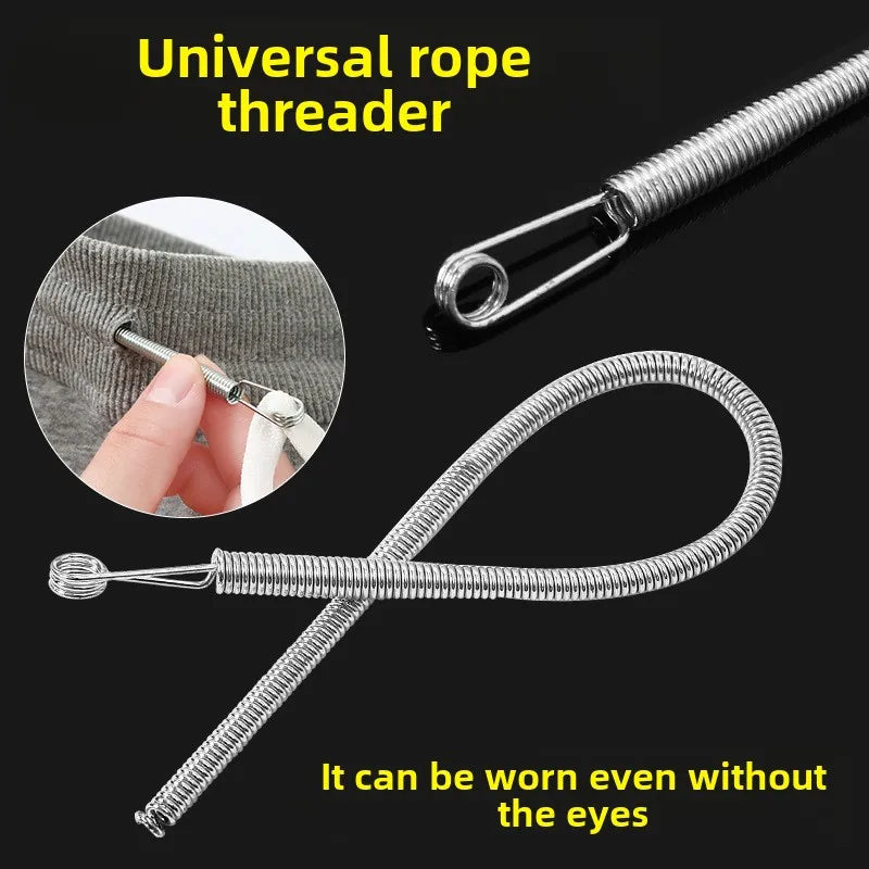 Bendable Spring Drawstring Threader Clip Pants Hoodies Elastic Band Lace Cord Flexible Drawstring Thread DIY Sewing Accessori
