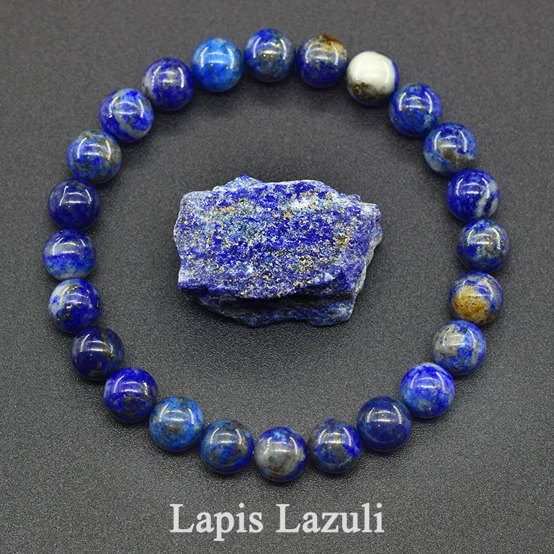 Real 5A Natural Lapis Lazuli Stone Beads Bracelet Homme Elastic Energy Healing Jewelry for Women Gift for Boyfriend - 5 Lapis