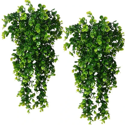 1Pcs Artificial 5Forks Rattan Eucalyptus Wall Hanging Simulation Greenery Fake Hanging Plants Vine Diy Home Outdoor Decor Pla