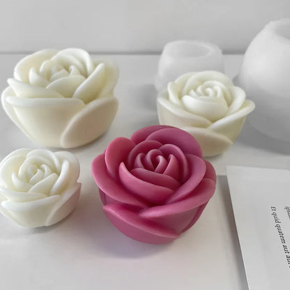 Valentine's Day Flower Silicone Candle Mold 3D Peony Flower Soap Gypsum Craft Mould DIY Chocolate Cake Baking Tool Wedding Gi