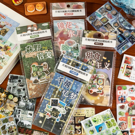 20 Pcs Die cut Stickers book Retro Cartoon Decorative handmade Scrapbooking supplies Diary Sticker Japanese Stationery Sticke
