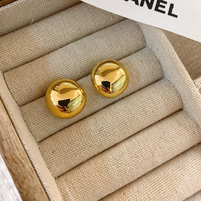 LATS Vintage Exaggerated Personality Semicircle Matte Stud Earrings for Women Temperament Jewelry Party Fashion Accessories G