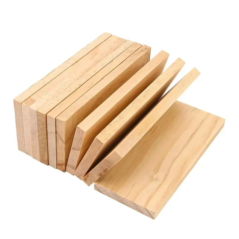 10PCS Natural Pine Unfinished Wood Blocks Rectangle Board for Paintings Laser Engraving, DIY Art Crafts, Architectural Models