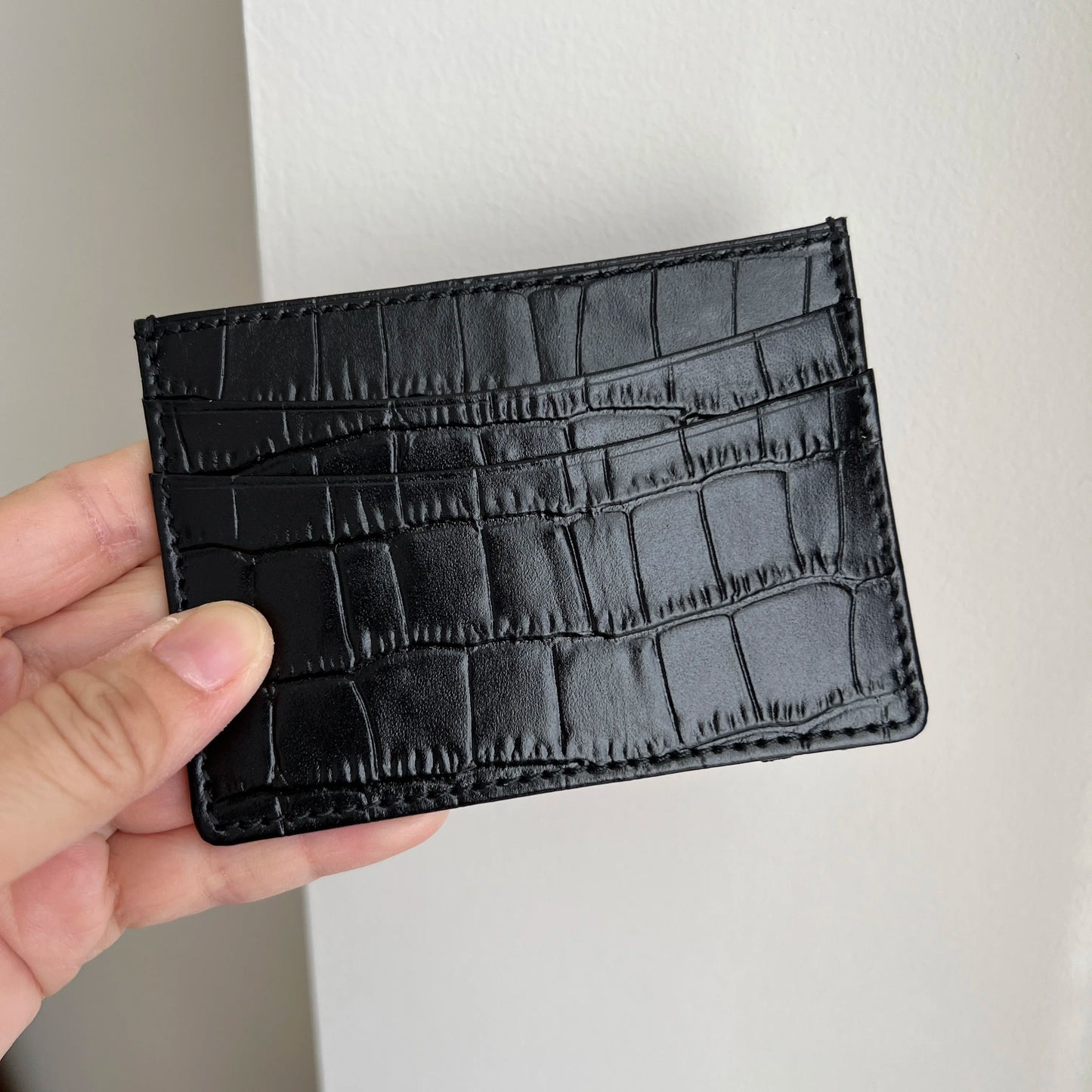 Custom Name Monogram Luxury Genuine Leather Men Wallet Card Holder Crocodile Pattern Gift for Girlfriend Boyfriend Friend Her