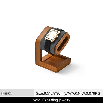 WoodTen Solid Wood Watches Display Stands Base Watch Necklace Bracelet Organizer Rack Bangle Scrunchie Headband Showcase Stan