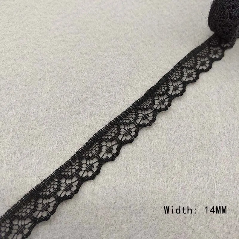 Beautiful 10 Yards/Lot Black Lace Ribbon Tape Quality Lace Trim DIY Embroidered Lace For Sewing Decoration African Lace Fabri