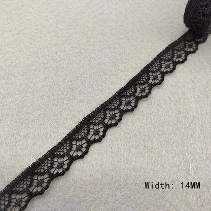 Beautiful 10 Yards/Lot Black Lace Ribbon Tape Quality Lace Trim DIY Embroidered Lace For Sewing Decoration African Lace Fabri
