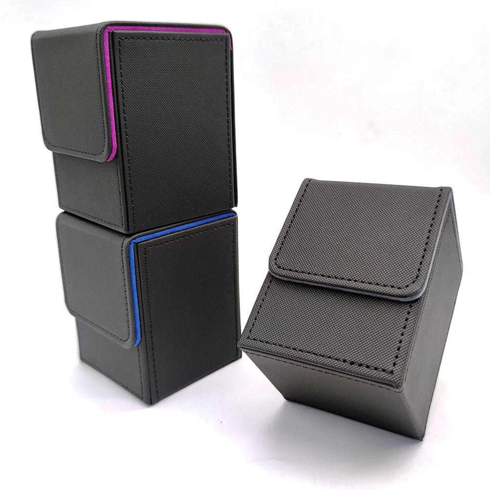Card Fit For 100+Single Sleeved Cards , Leather Trading Commander Deck Box Compatible With Card Deck,Game Card Box