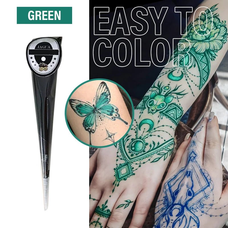 Henna Temporary Tattoo Non-Toxic Cone Body Paint Brown Tattoo Paste Waterproof Body Art Cream For Skin Decoration Festival Bo