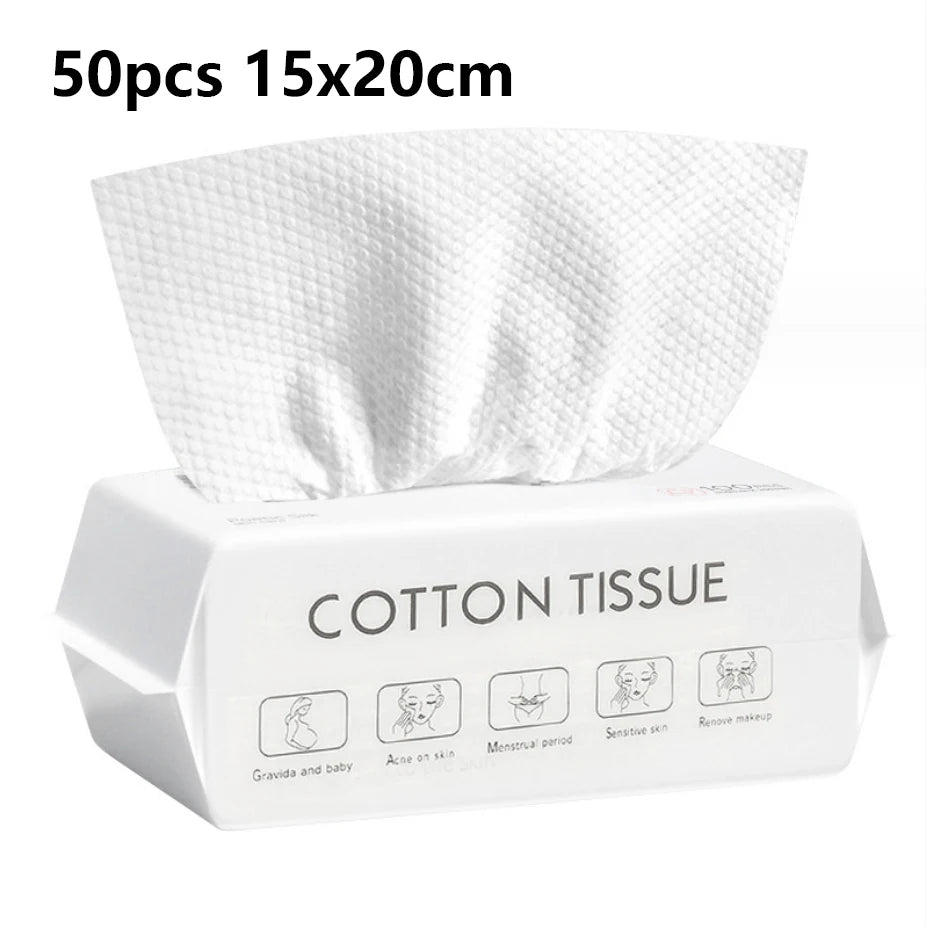 1Pack Disposable Face Towels Thick Face Towel Make Up Tissue Soft Facial Cleansing Cleanser Towelettes Skin Care Washing - 50