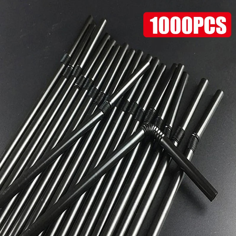 50-1000Pcs Multicolor Drinking Straws rietjes Milk Tea Bar Party Wedding Kitchen Home Accessories Beverage Black Straw