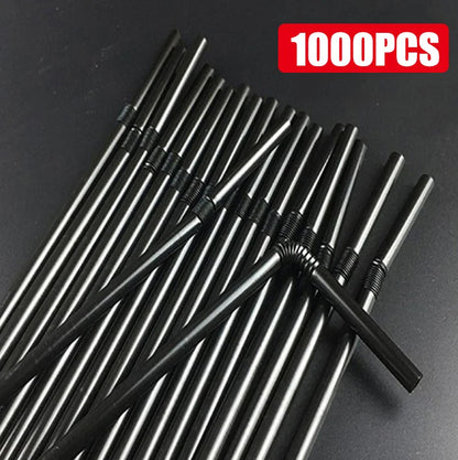 50-1000 Pcs Multicolor Drinking Straws Rietjes Milk Tea Bar Party Wedding Kitchen Home Accessories Beverage Black Straw Whole