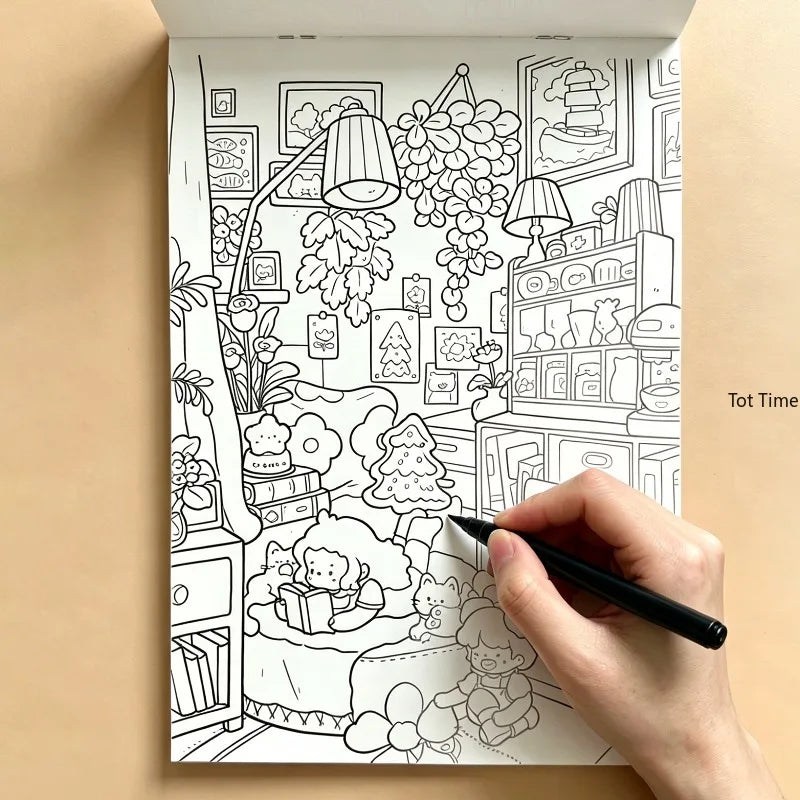 A Beautifully Designed Graffiti Pattern for Copying and Coloring Decompression Drawing Book,24 Different Interesting Patterns