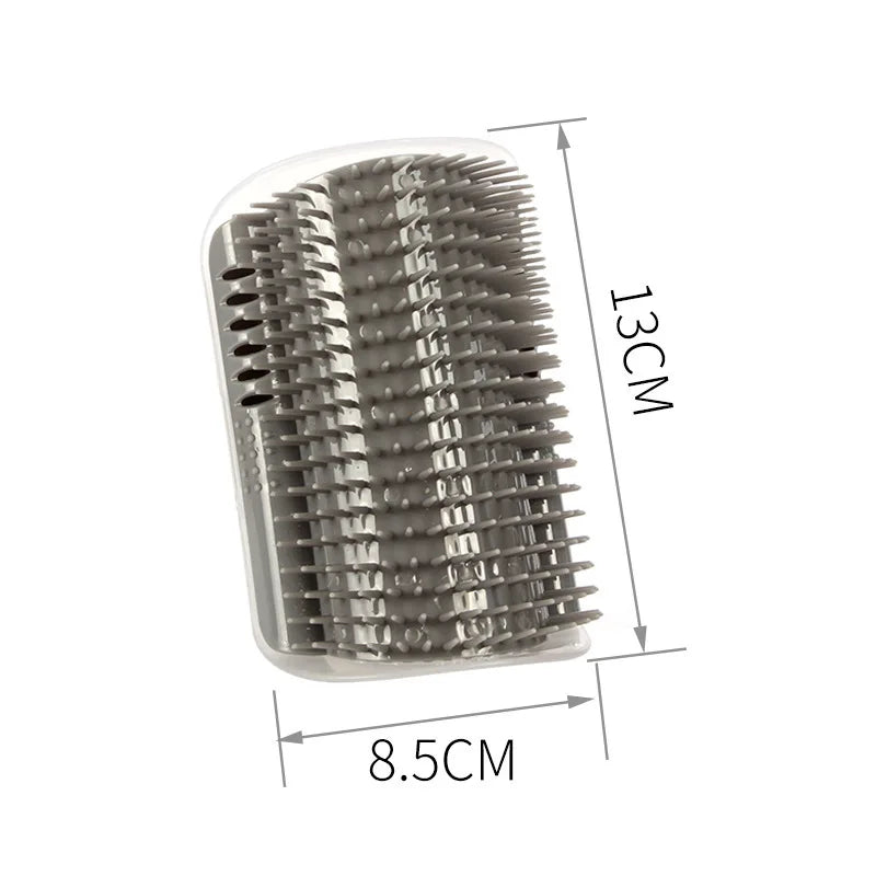 Massage Pet Cat Brush Corner Scrape Hair Removal Beauty Clean Corner Brush Removable Scratcher Comb for Kitten Cat - GRAY