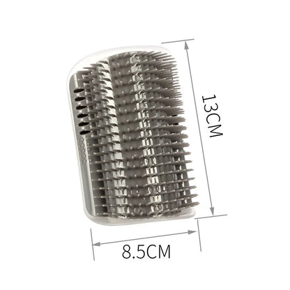 Massage Pet Cat Brush Corner Scrape Hair Removal Beauty Clean Corner Brush Removable Scratcher Comb for Kitten Cat - GRAY