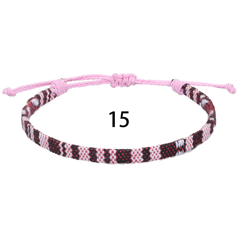 Anklets For Women Woven Fabric Foot Leg Bracelet Men Handmade Rope Braid Knot Beach Barefoot Weave Ethnic Boho Adjustable Cha