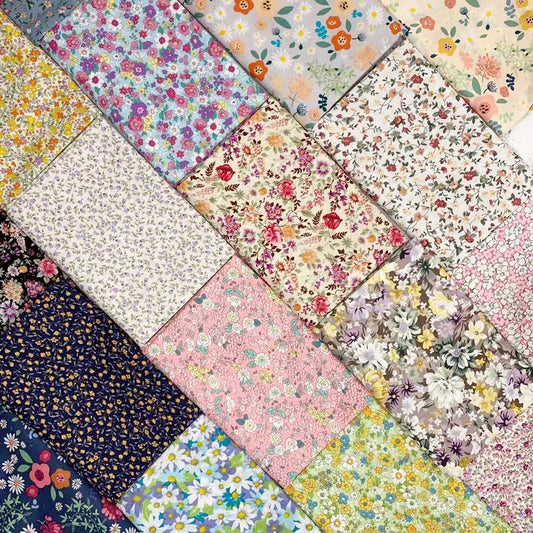 Floral Fabric Flower Cotton Printed Poplin Quilting Clothes Patchwork Muslin Sewing Accessories