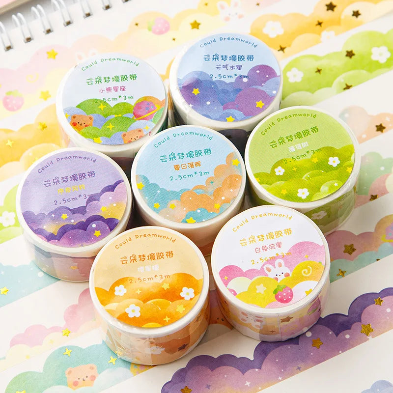 Macaron Color Acrylic Beads Handmade Drawn Cartoon Painting Loose Beads for Jewelry Making DIY Bead Pen Keychains Phone Chain