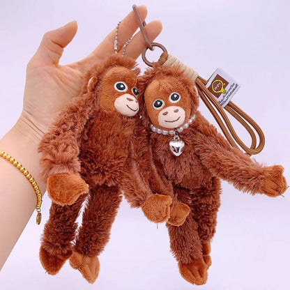 20cm Cute Little Monkey Pendant Plush Doll Animal Hanging Plushies Doll Bag Pendant Soft Stuffed Backpack Keychain Plush Doll
