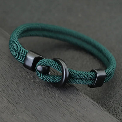 Fashion Rope Bracelet Men Double Layer Outdoor Camping Braclet Homme Accessories Survival Paracord Braslet Gift For Him