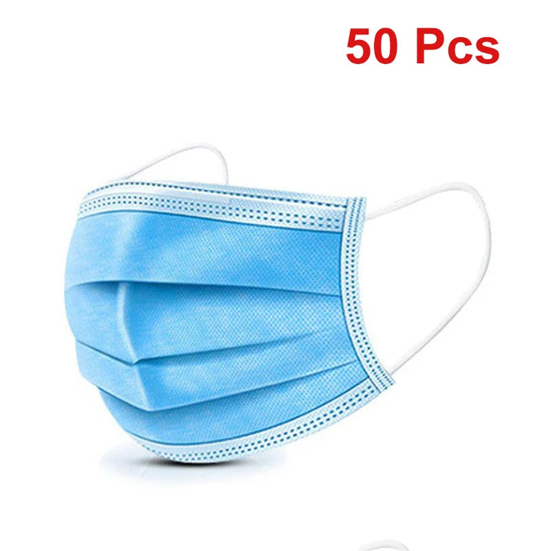 Masks 3-layer Mask Face Masks Melt Blown Cloth Disposable Anti-Dust Protective Masks Earloops Mouth Mask Black Mascarillas - 