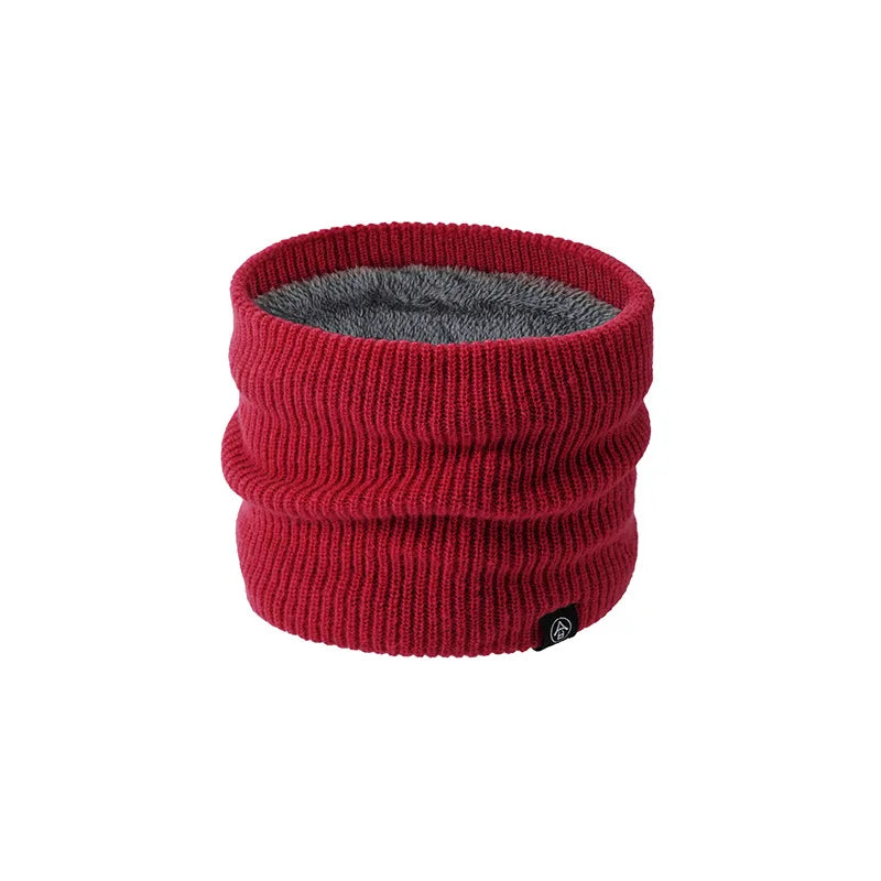 Unisex Winter Warm Scarf Thicken Fleece-Lined Knitted Neck Gaiter Outdoor Cycling Scarves Fashion Simple Solid Color Mask Sca