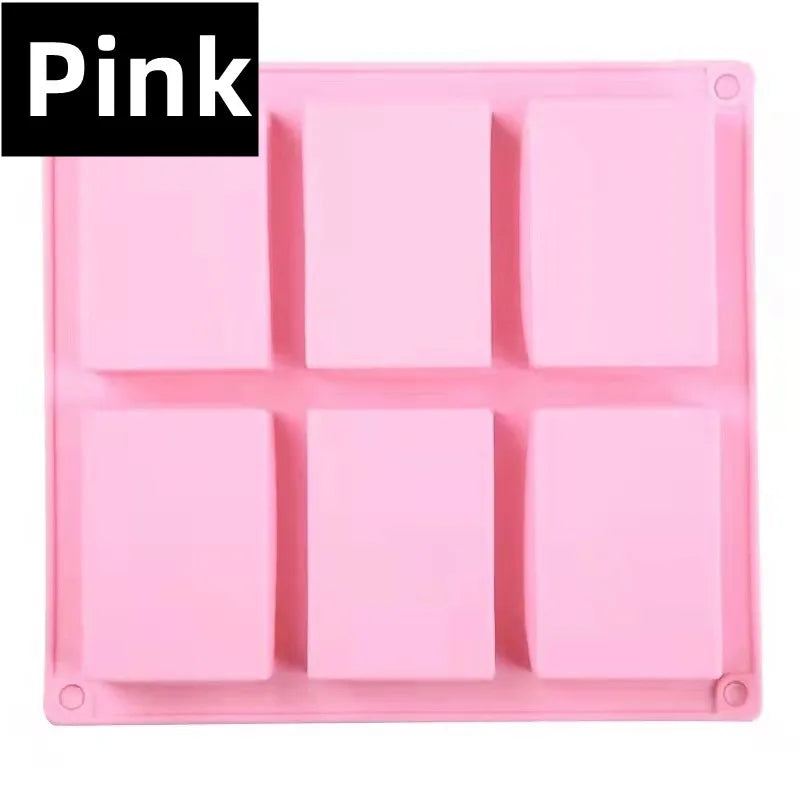 Newest 6 Grids Rectangle Silicone Soap Making Molds DIY Chocolate Mousse Cake Bakeware Ice Cream Mould Tools Birthday Gifts 2