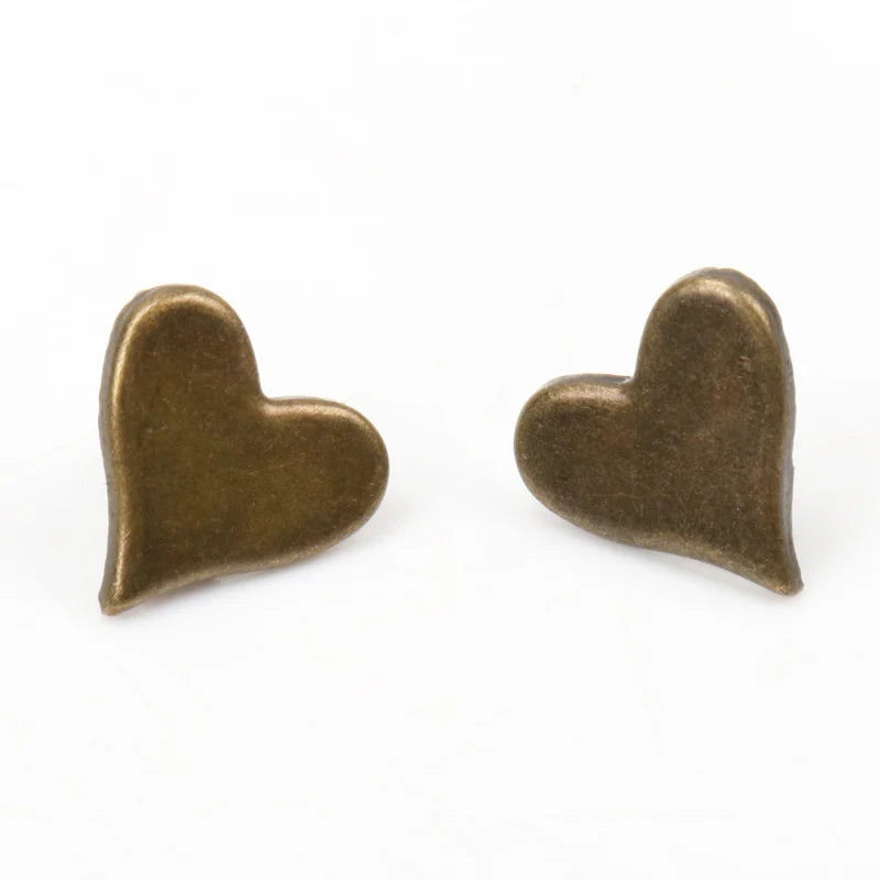 Bronze Heart Brads Scrapbooking Embellishment Fastener Brads Metal Crafts For Shoes Decoration 50PCs 11x10mm CP1514