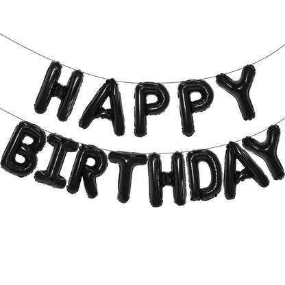 Gold Blue Happy Birthday Balloon 16Inch Foil Letters Birthday Sign Banner Bunting for Girls Boys Kids Adults Birthday Decorat