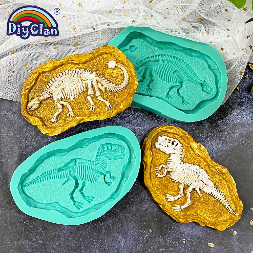 Dinosaur Skeleton Specimen Silicone Mold Tyrannosaurus Ankylosaurus Specimen Model Gypsum Resin Handmade Epoxy Mold Handicraf