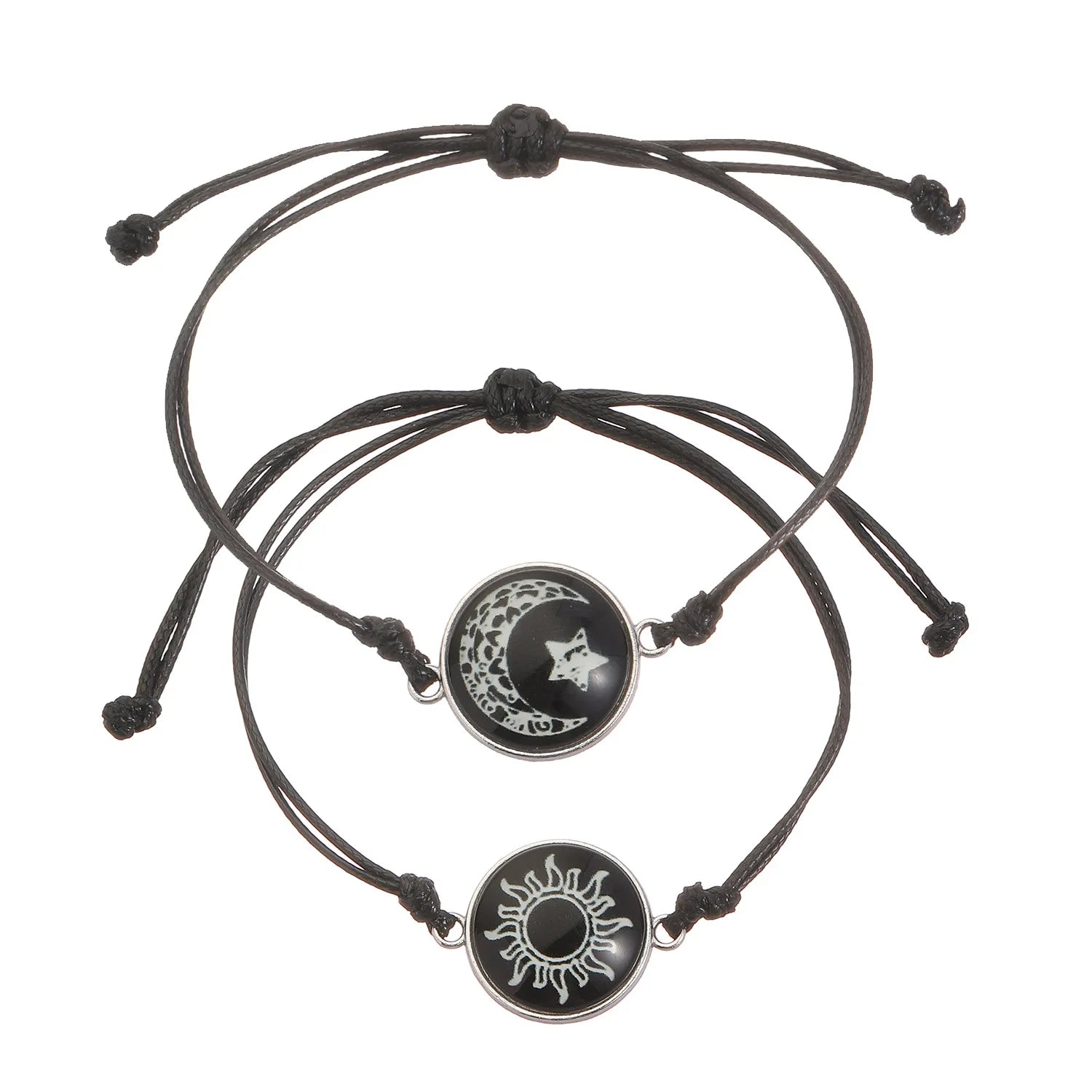 Romantic Luminous Sun Moon Couple Bracelets for Women Men Handmade Braided Rope Matching Bracelet Charms Lover Jewelry Gifts 