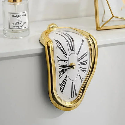 2024 New Novel Surreal Melting Distorted Wall Clocks Surrealist Salvador Dali Style Wall Watch Decoration Gift Home Garden - 