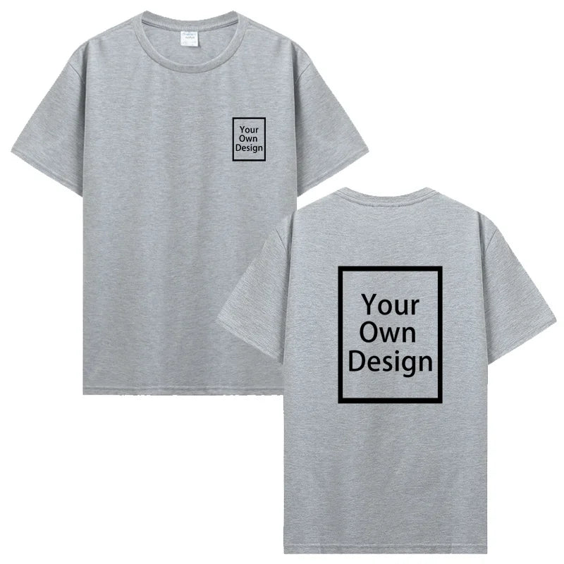Custom Cotton Customized Print Short Sleeve T Shirt Summer Tops Tees DIY Your Like Photo Or Logo Cotton T-shirt Men Clothing 