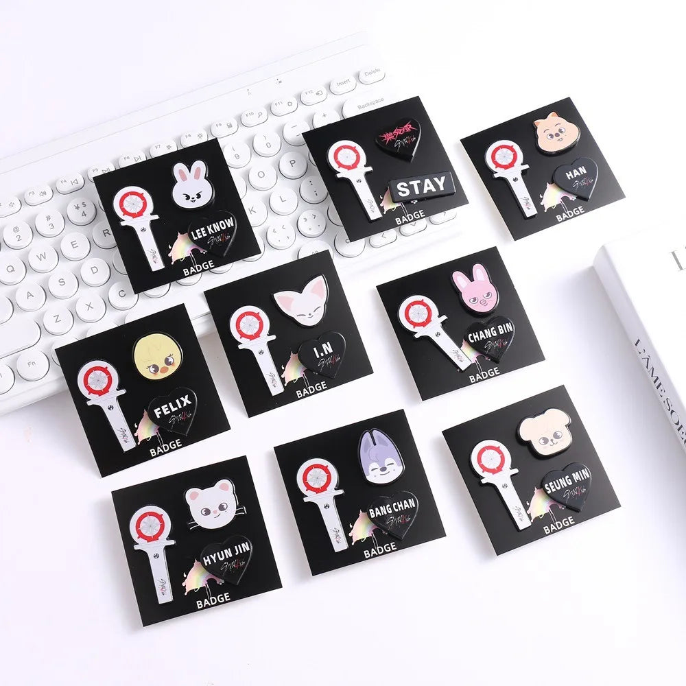 Stray kids mini brooch decoration accessories three piece set SKZOO mini animal bag clothing personalized decoration brooch