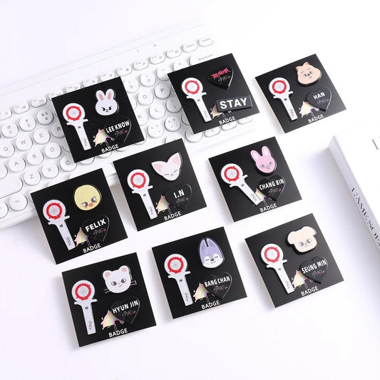 Stray kids mini brooch decoration accessories three piece set SKZOO mini animal bag clothing personalized decoration brooch