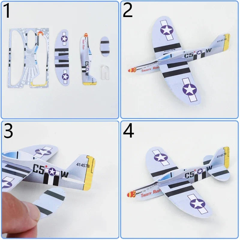 20-100 Pcs/Bag Gliders Planes Foam Assemble Airplane Toys Kids Birthday Gifts Party Favors Children School Prizes Goodie Fill