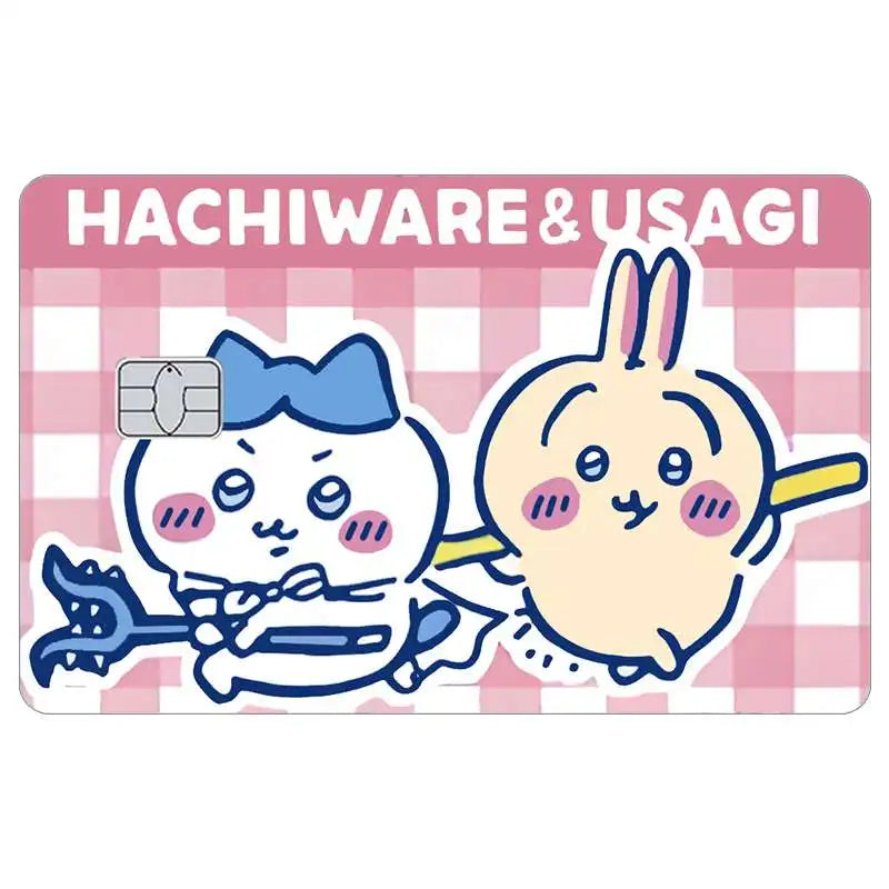 Cartoon Kawaii Chiikawas Credit Card Skin Stickers Cute Matte Sticker for VISA JCB Mastercard and Other IC Card Decorative