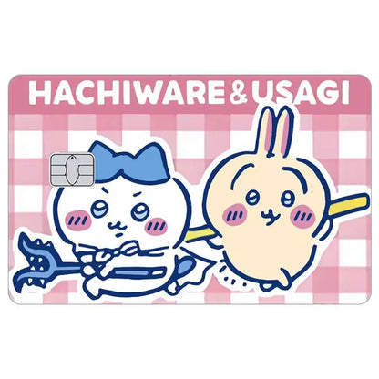 Cartoon Kawaii Chiikawas Credit Card Skin Stickers Cute Matte Sticker for VISA JCB Mastercard and Other IC Card Decorative