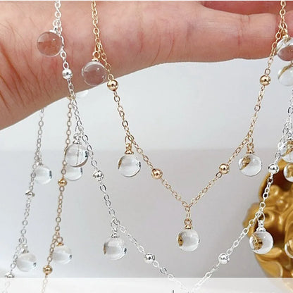 1Meter Transparent Round Glass Beads Chains Crystal Chain DIY Women Necklace Bracelet Fashion Jewelry Making Accessorie Suppl