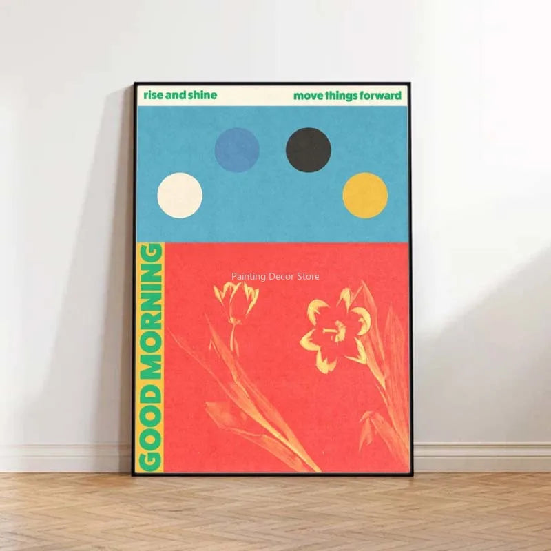 Mid Century Vintage Classic Colorful Posters Abstract Canvas Print Wall Art Canvas Painting for Living Room Home Decor TW10