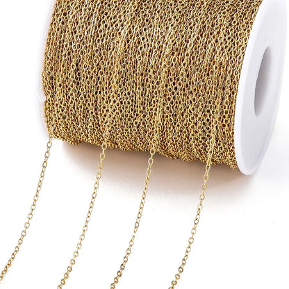 2Meters/Lot Stainless Steel Chains Gold Color Chain for Jewelry Making DIY Necklace Bracelet Accessories Lips Beads Beaded Ch