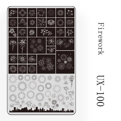 UX Serial 2 Stainless Steel Stamping Plate Template Abstract Vintage Fabric Texture Pattern Xmas Halloween Floral LaceUX52 - 