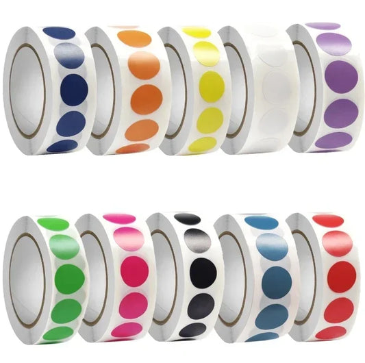 1000 PCS Color Dot Label Sticker Classification Mark Coated Paper Sticker Rolls Kawaii Stationery Aesthetic