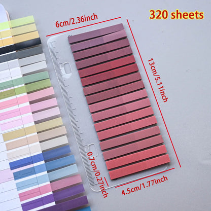 320PCS Clear Sticky Notes Self-Adhesive Colorful Memo Pads for Office School Book Annotation Index Tabs Stationery - 320pcs A