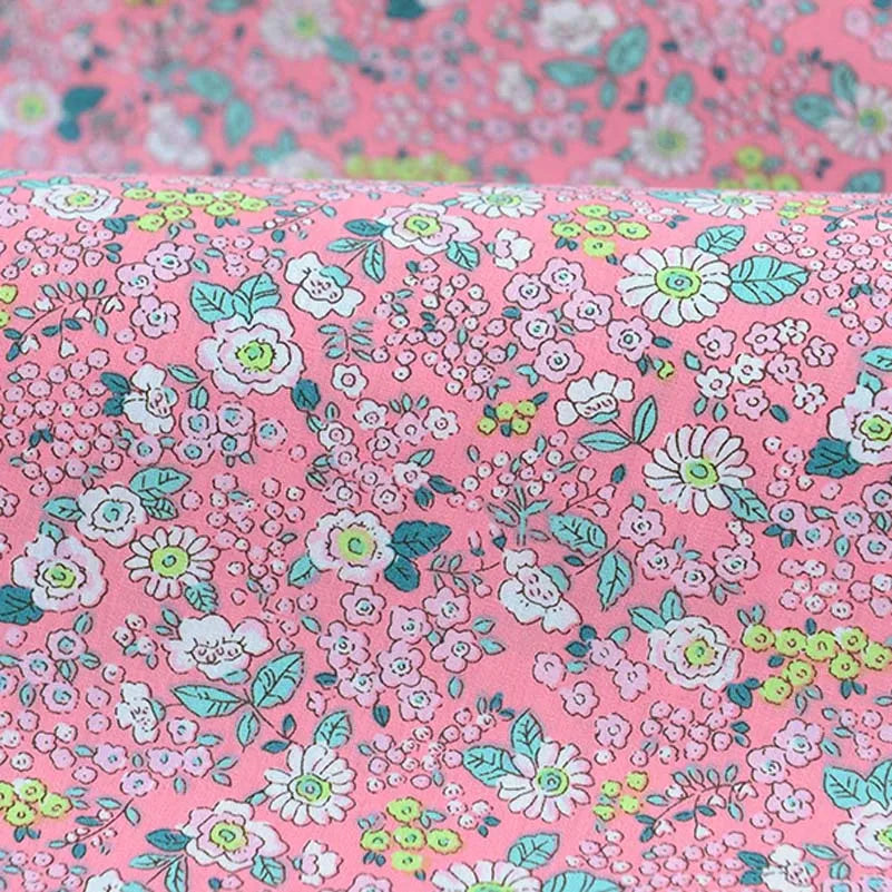 Floral Fabric Flower Cotton Printed Poplin Quilting Clothes Patchwork Muslin Sewing Accessories - J031