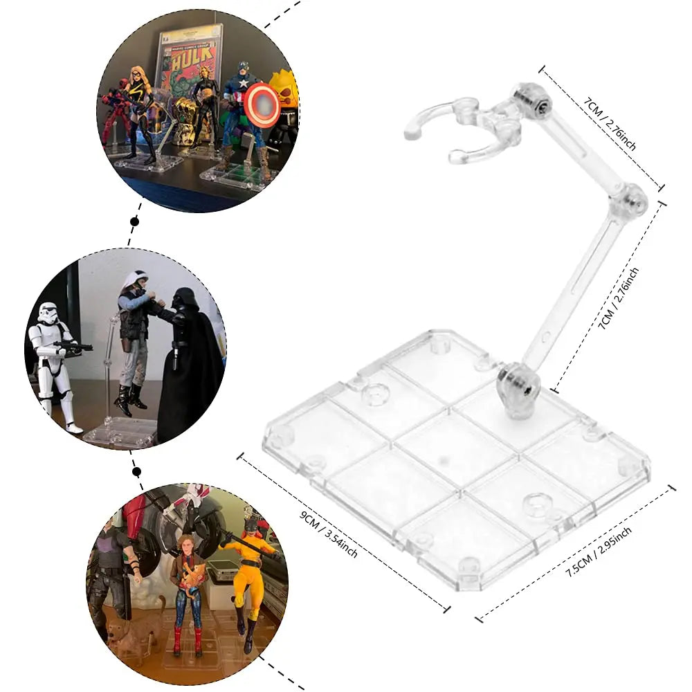 Clear Action Figure Stand,Assembly Action Figure Display Holder Base Doll Model Support Stand for HG RG SD SHF Gundam 1/144 T
