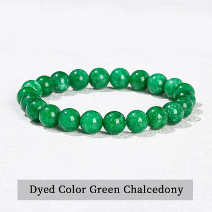 JD Natural Stone Beads Bracelet Amethyst Tiger Eye Crystal Quartz Agate Gem Beads Bangles Women Men Reiki Healling Jewelry Gi