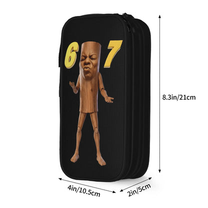 Triple T 67 Meme Tung Tung Tung Sahur Speed Face Pencil Case Pencilcases Pen Box Big Capacity Bag Zipper Stationery